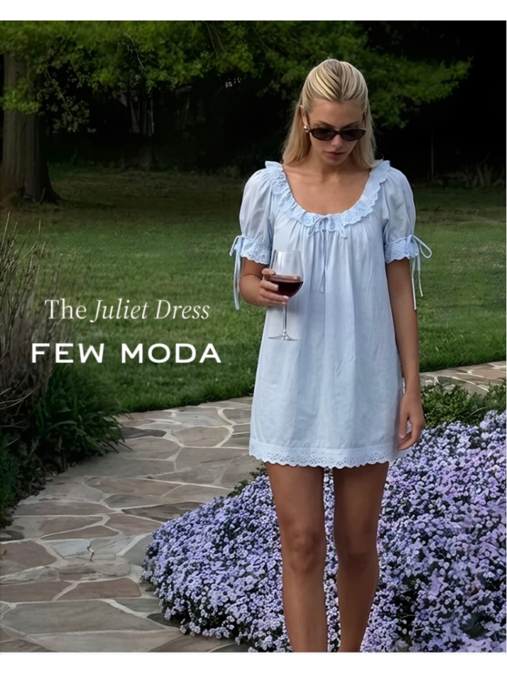 Women's Kourt Blue Eyelet Mini Dress Size M